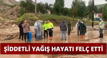 Sivas’ta Yağan Şiddetli Yağmur Hayatı Olumsuz Etkiledi