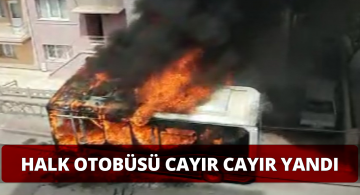 Park Halindeki Halk Otobüsü Yandı