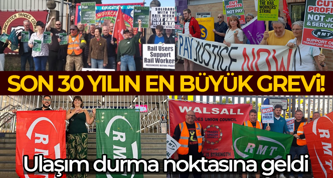 İngiltere’de demiryolu işçilerinden son 30 yılın en büyük grevi