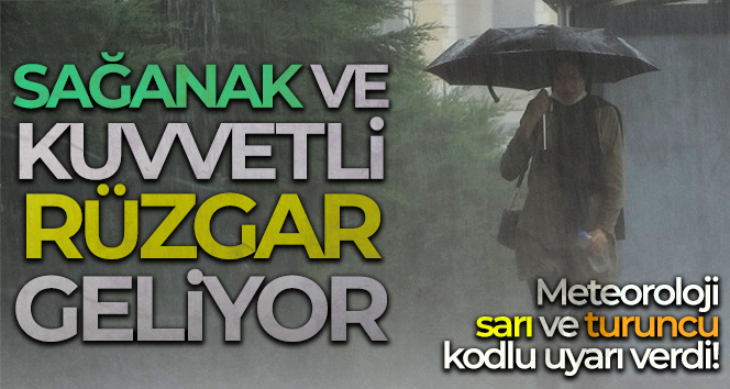 Meteoroloji uyardı! Sağanak ve kuvvetli rüzgar geliyor