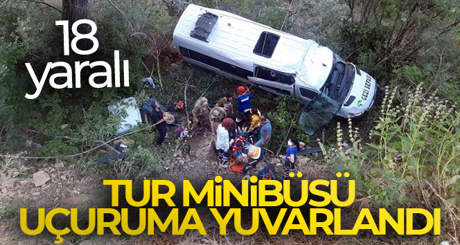 Tunceli’de tur minibüsü uçuruma yuvarlandı: 18 yaralı