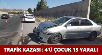 Otomobillerin Çarpışması Sonucu 13 Kişi Yaralandı!