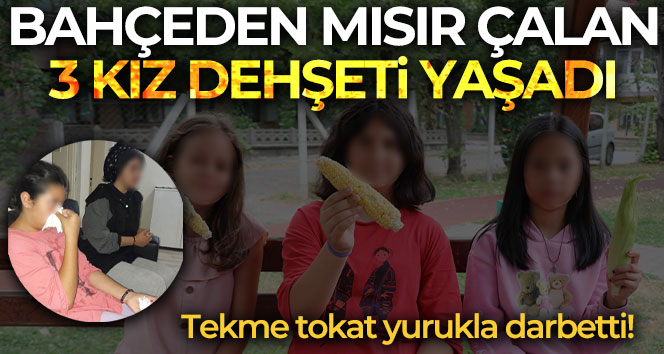 Bahçesinden mısır alan 3 kız çocuğunu tekme ve yumrukla darbetti