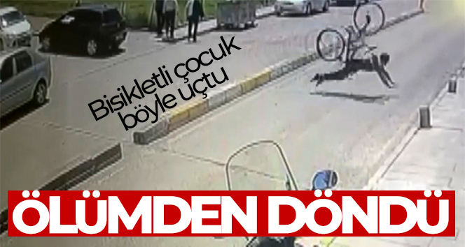 Bisikletli ölümden döndü! O anlar kamerada