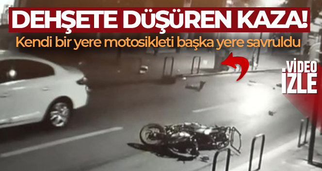 Şişli’de dehşete düşüren kaza: Motosiklet bir yere, sürücü başka yere fırladı