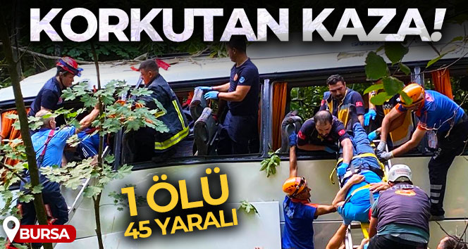 Tur otobüsü şarampole uçtu: 1 ölü, 45 yaralı