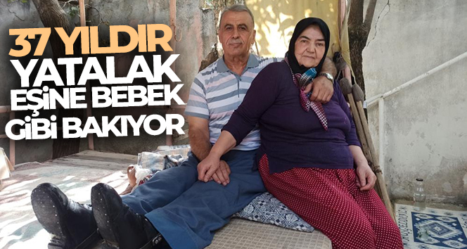 37 yıldır yatalak eşine bebek gibi bakıyor