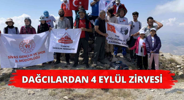 Sivas Kongresi`nin 103. Yıldönümünde Dağcılardan 4 Eylül Zirvesi