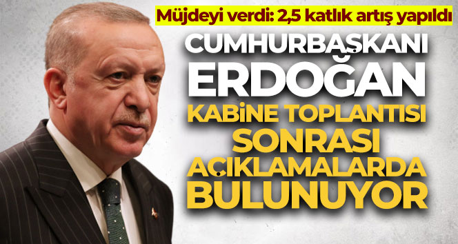 Cumhurbaşkanı Erdoğan kabine toplantısı sonrası açıklamalarda bulunuyor