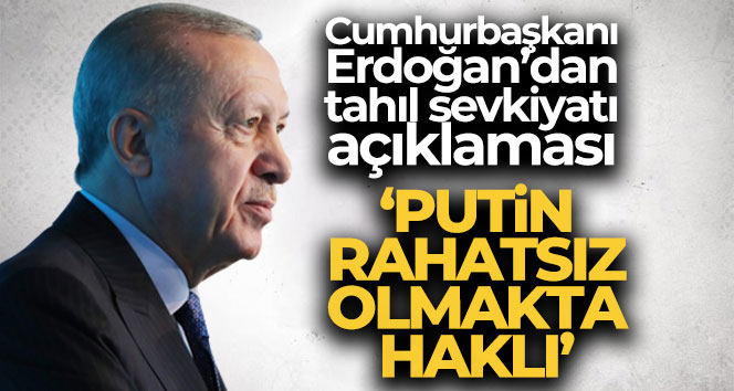 Cumhurbaşkanı Erdoğan’dan tahıl sevkiyatı açıklaması: ‘Putin rahatsız olmakta haklı’