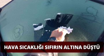 Sivas’ta Sıcaklık Düştü Araç Camları Buz Tuttu