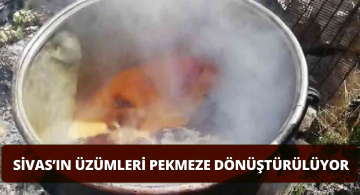 Sivas Üzümleri Uzun Uğraşlar Sonunda Pekmeze Dönüşüyor
