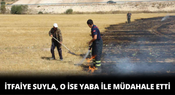 Elindeki Yabayla Yangını Söndürmek İçin İtfaiyeye Yardım Etti