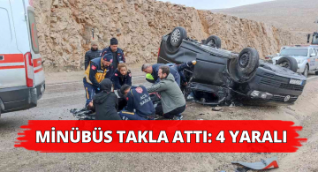 Minibüs Takla Attı 4 Yaralı