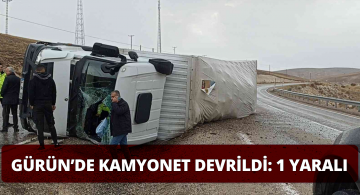 Gürün’de Kamyon Devrildi 1 Yaralı