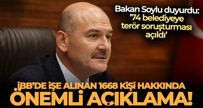 Bakan Soylu: ‘2019-2022 arasında 74 belediyede terörle bağlantılı 88 soruşturma yürütüldü, bunlardan 79’u tamamlandı’