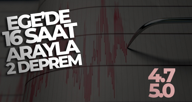 Ege’de 16 saat arayla 4,7 ve 5 şiddetinde 2 deprem yaşandı