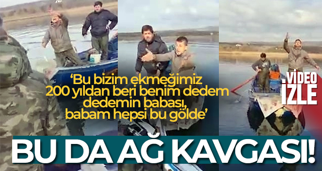 Gölün ortasında kayıktan kayığa ağ kavgası: Böyle tehdit etti