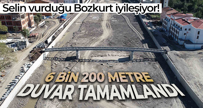 Selin vurduğu Bozkurt’taki Ezine Çayı çevresinde 6 bin 200 metre duvar tamamlandı