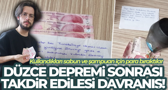 Kullandıkları sabun ve şampuan için para bıraktılar