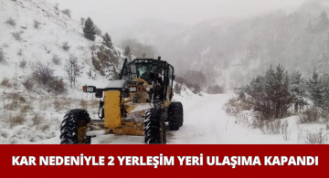 Sivas’ta Kar Yağışı Yolları Kapattı