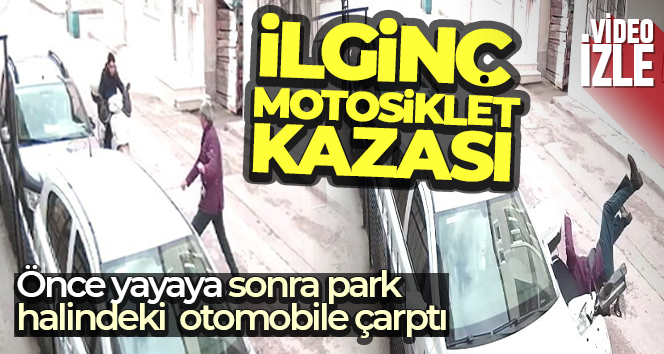 Bursa’da ilginç motosiklet kazası kamerada