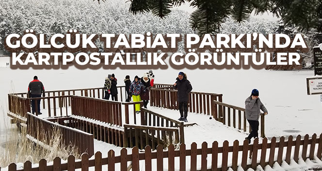 Gölcük Tabiat Parkı’nda göl dondu, ortaya kartpostallık görüntüler çıktı