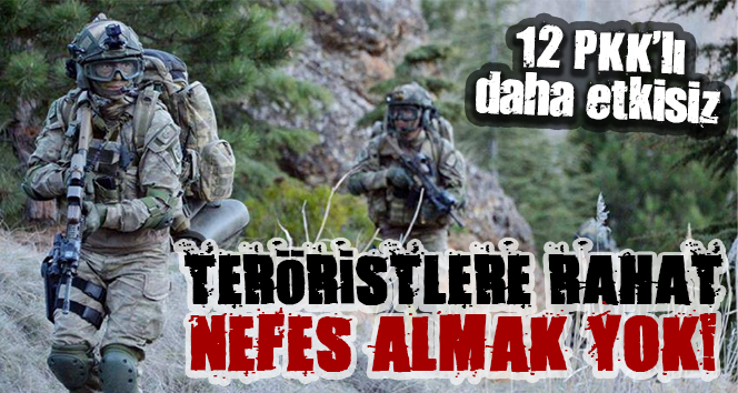 Teröristlere rahat nefes almak yok! 12 PKK’lı daha etkisiz halde