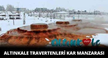 Atınkale Travertenleri Kar İle Birleşince Güzel Görüntüler Ortaya Çıktı