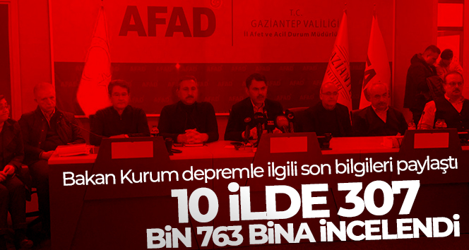 Bakan Kurum depremle ilgili son bilgileri paylaştı: ’10 ilde 307 bin 763 bina incelendi’