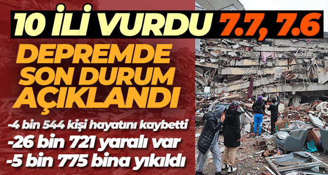 Depremde can kaybı sayısı 4 bin 544’e yükseldi