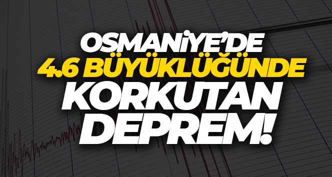 Osmaniye’de 4.6 büyüklüğünde deprem