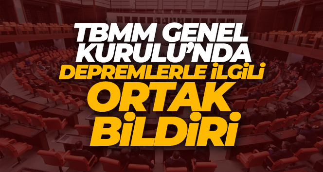 TBMM Genel Kurulu’nda depremlerle ilgili ortak bildiri