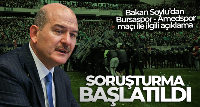 Bakan Soylu: ‘Bursa’daki futbol müsabakasında, futbol seyrinin dışındaki görseller kabul edilemez’