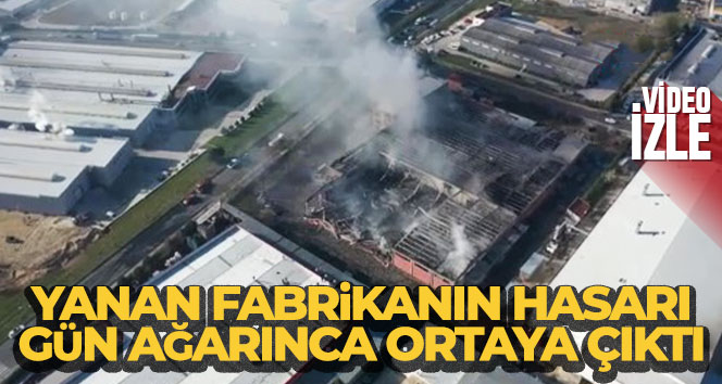 Tekirdağ’da yanan parfüm fabrikasındaki hasarın boyutu gün ağarınca ortaya çıktı