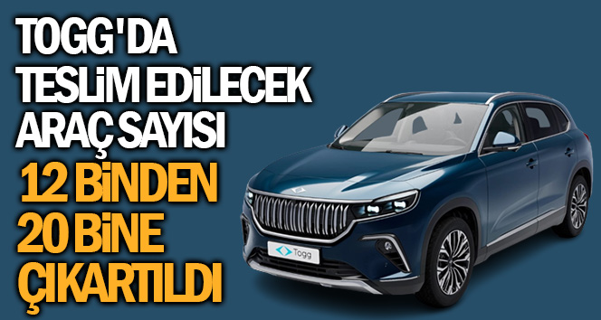 Togg’da teslim edilecek araç sayısı 12 binden 20 bine çıkartıldı