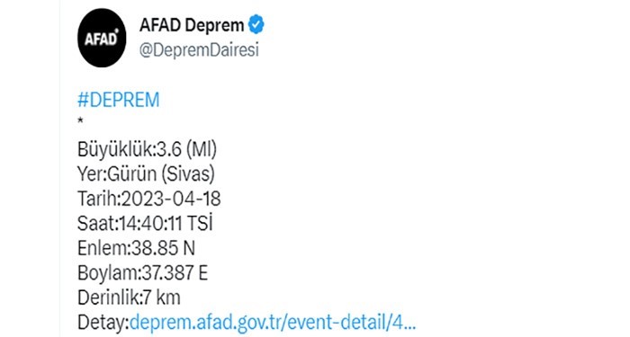 Sivas’ta deprem