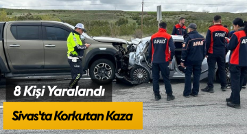 Arazi Aracının Otomobile Çarpması Sonucu 8 Kişi Yaralandı