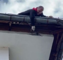 Sivas İtfaiye Ekipleri, Boğazına Dolanan İple Mahsur Kalan Ebabil Kuşunu Kurtardı