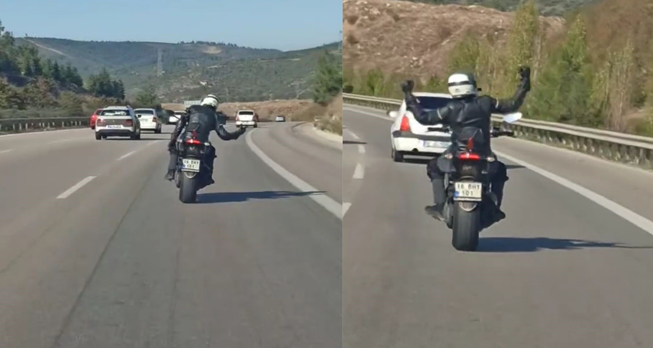 Bursa’da Tehlikeli Motosiklet Gösterisi