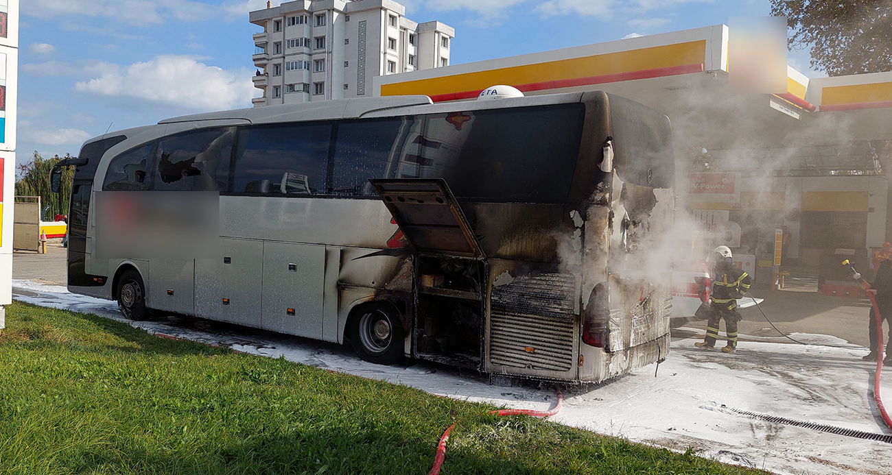 Tekirdağ’da Yolcu Otobüsünde Yangın Paniği