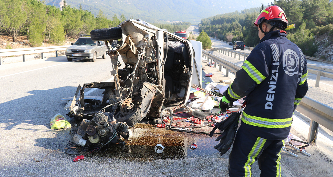 Denizli’de Trafik Kazası: Hurda Yüklü Araç Hurdaya Döndü