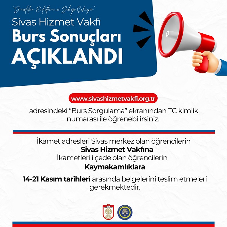 Sivas Hizmet Vakfı’ndan Öğrencilere Burs Müjdesi