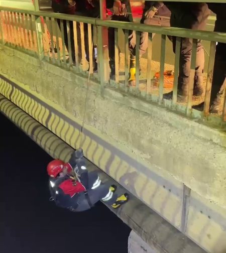 Sivas’ta Kızılırmak Köprüsünde Mahsur Kalan Kedi Kurtarıldı