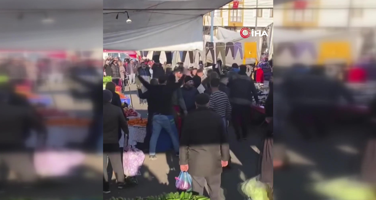 Küçükçekmece Pazarında Tansiyon Yükseldi: Pazarcılar Arasında Çıkan Kavga Kamerada