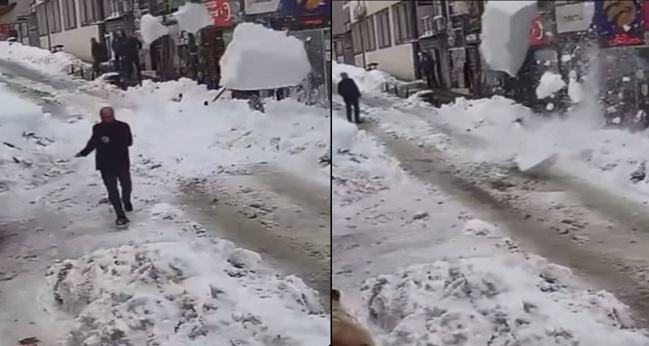 Artvin’de Çatıdan Düşen Kar Kütlesi Neredeyse Felakete Neden Oluyordu