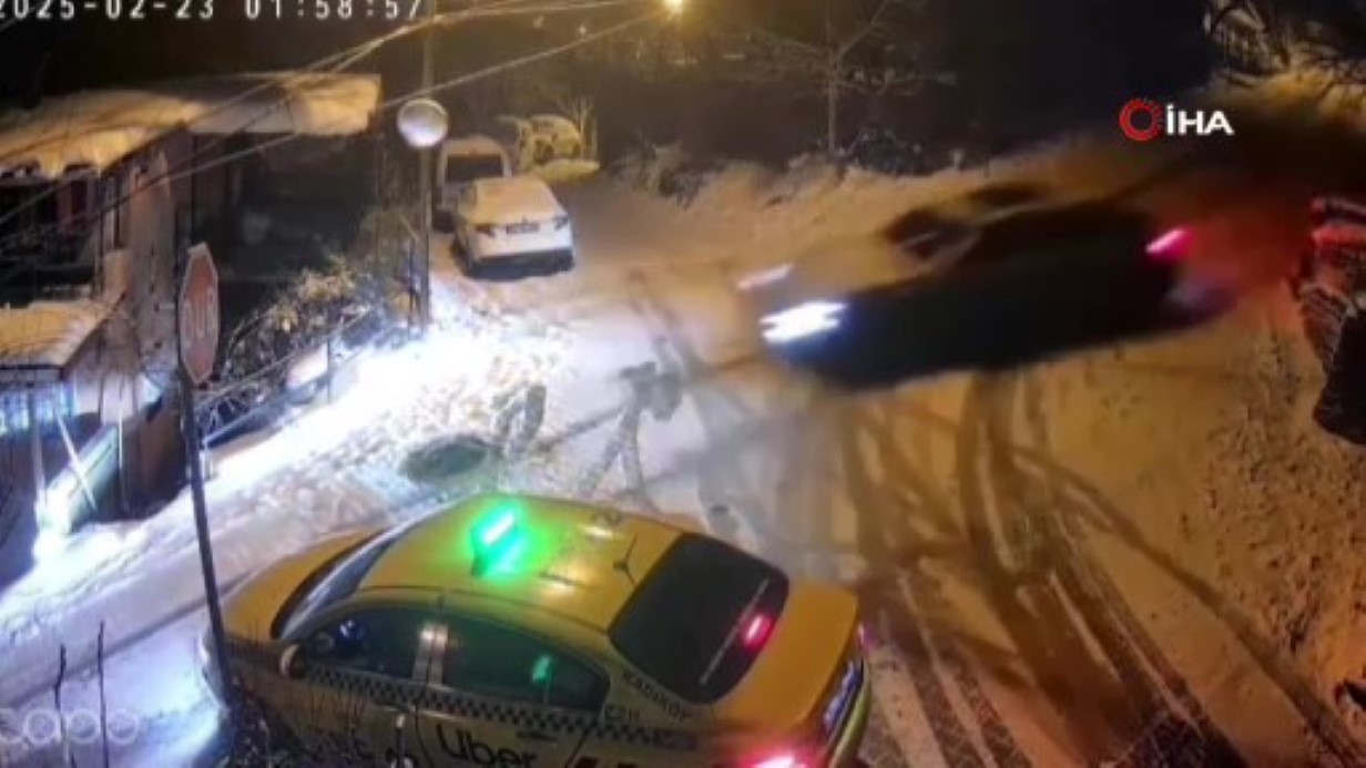 Beykoz’da Buzlu Yolda Kontrolden Çıkan Otomobil Dehşeti