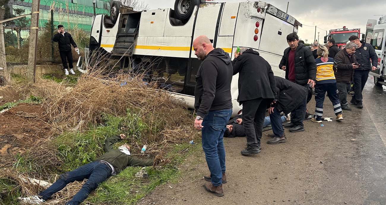 Tekirdağ’da İşçi Servisi Devrildi: 25 Yaralı