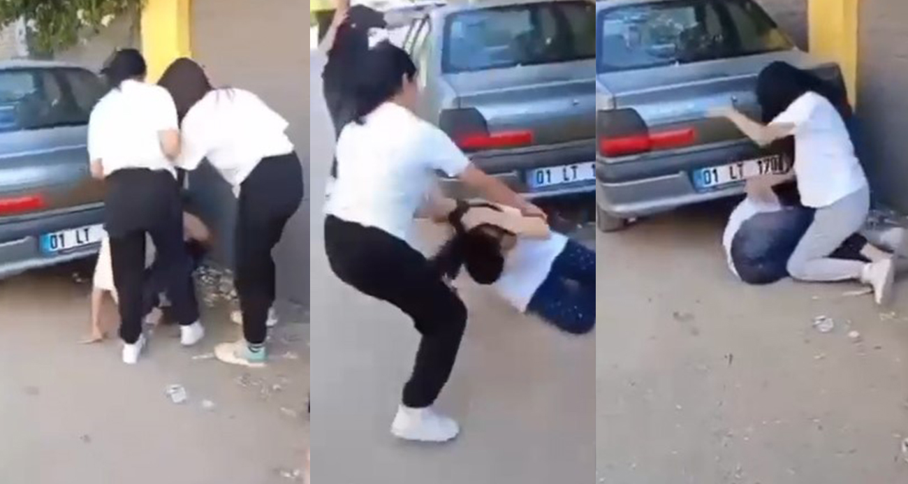 Adana’da Genç Kızlar Arasında Çıkan Kavga Görüntülendi