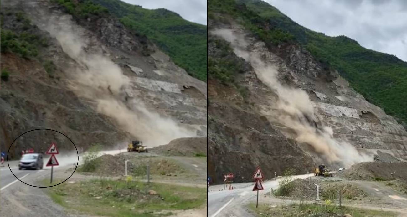 Artvin-Şavşat Karayolunda Heyelan Tehlikesi: Araçlar Son Anda Kurtuldu